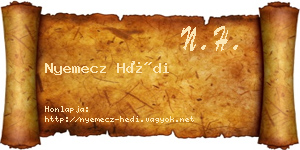 Nyemecz Hédi névjegykártya